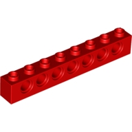 Lego kostka s otvory (kostička s dírami) 1x8, červená (370221)